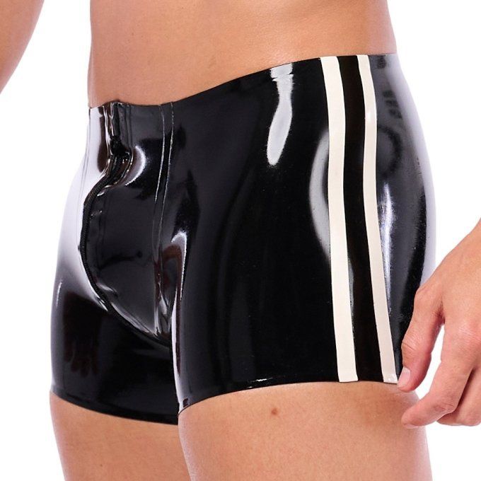 Short en latex Xrub avec Zip Avant/Arrière 