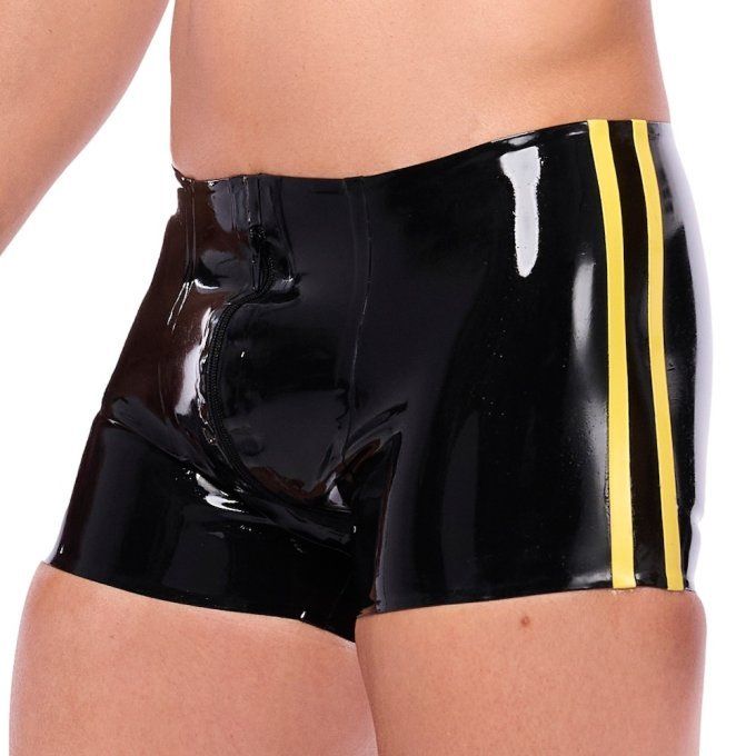 Short en latex Xrub avec Zip Avant/Arrière 
