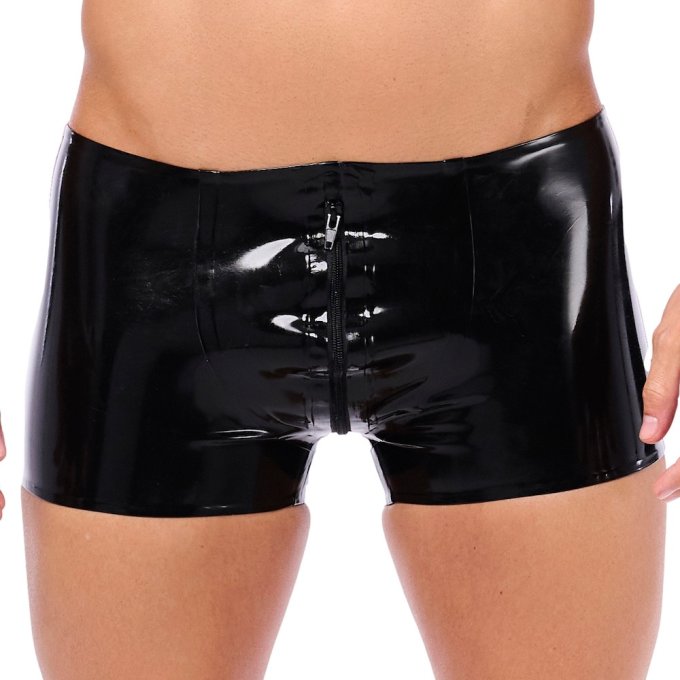 Short en latex Xrub avec Zip Avant/Arrière 