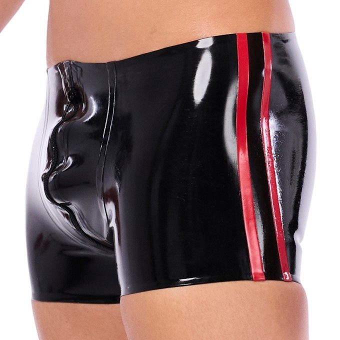 Short en latex Xrub avec Zip Avant/Arrière 