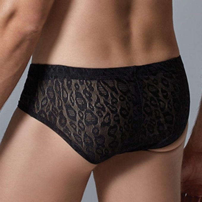 Shorty Dentelle Léopard Allure Noir