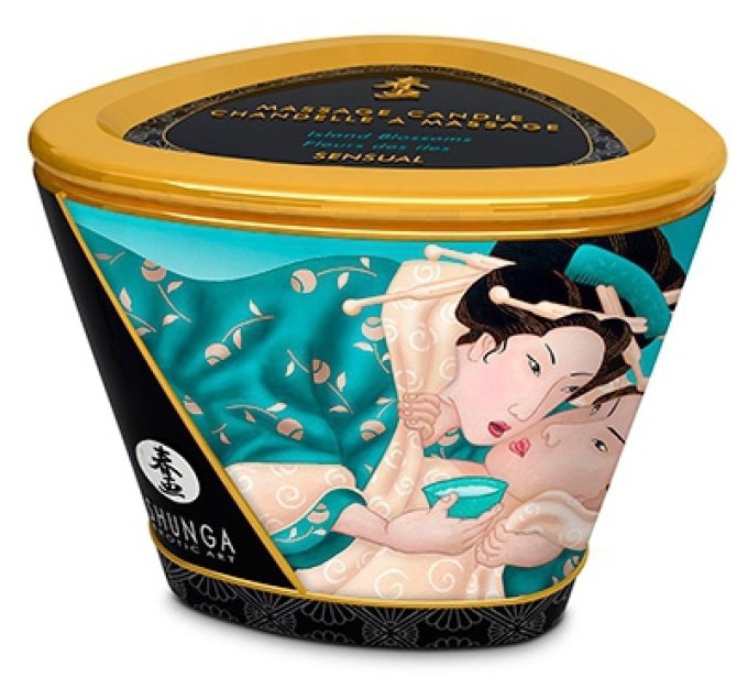 Bougie de massage Shunga ISLAND BLOSSOMS Fleurs des Iles