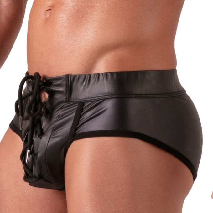 Slip avec lacets Bondage Noir