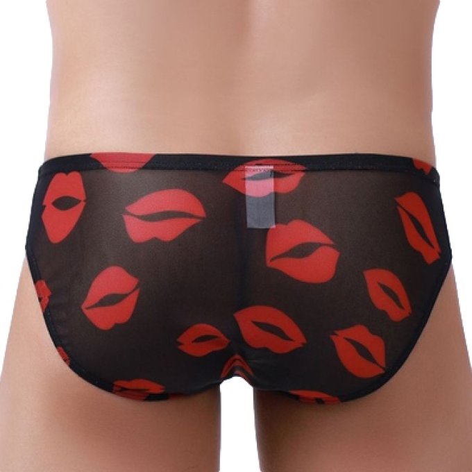 Slip sexy Kiss Lips Noir