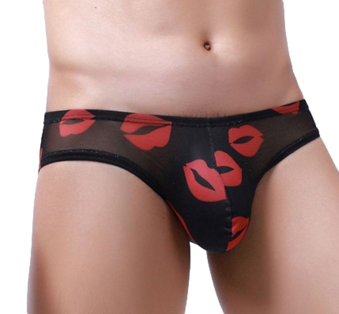 Slip sexy Kiss Lips Noir