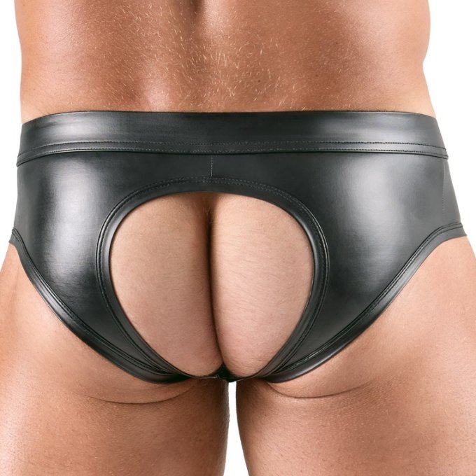 Slip sexy ouvert Maten Noir