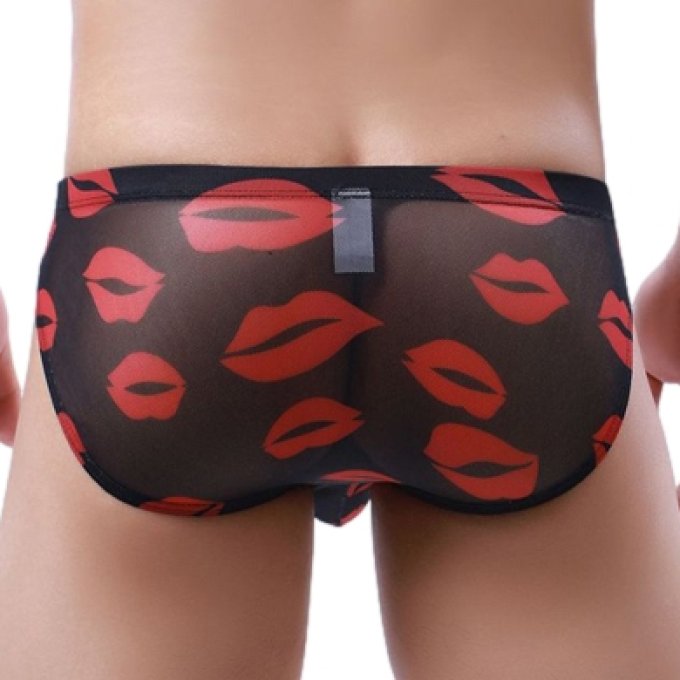 Slip Trompe Kiss Lips Noir