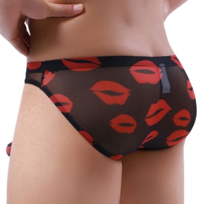 Slip Trompe Kiss Lips Noir