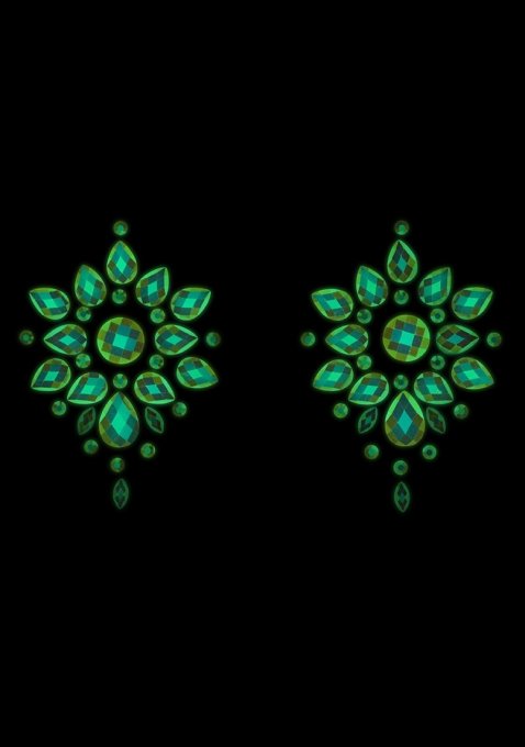 Stickers Cache-seins strass phosphorescents Glow Nipples