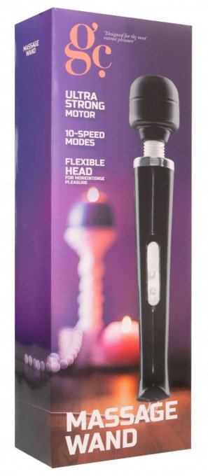 Stimulateur Mega Wand 32cm - Tête 6cm Noir