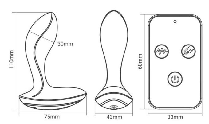 Stimulateur Prostatique Vibrant Électro Herrules 9 x 3.1cm
