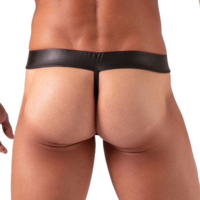 String avec lacets Bondage Noir