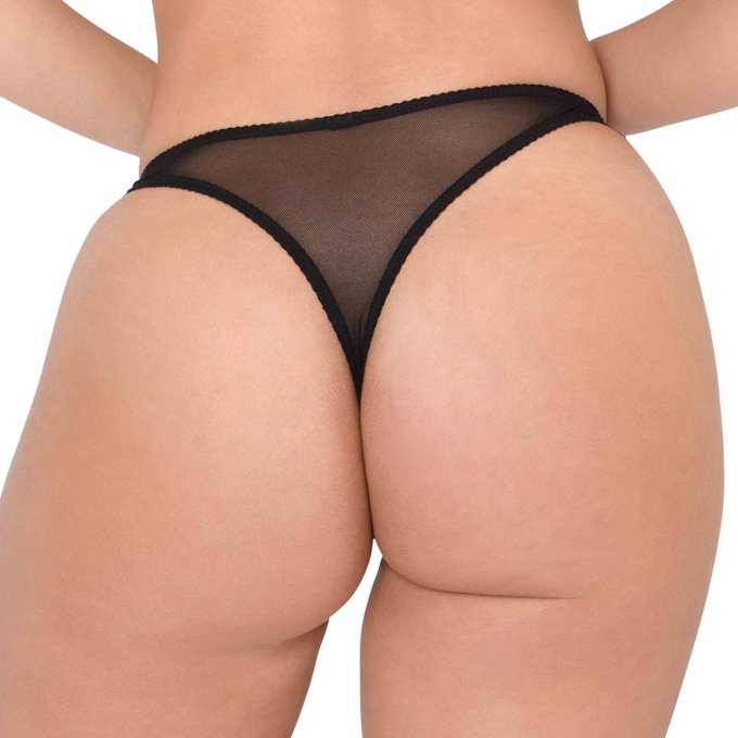 String Sexy Floral Lace Noir