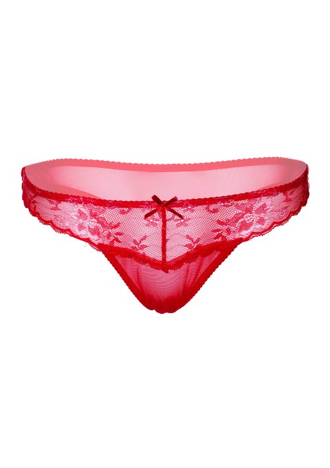 String Sexy Floral Lace Rouge