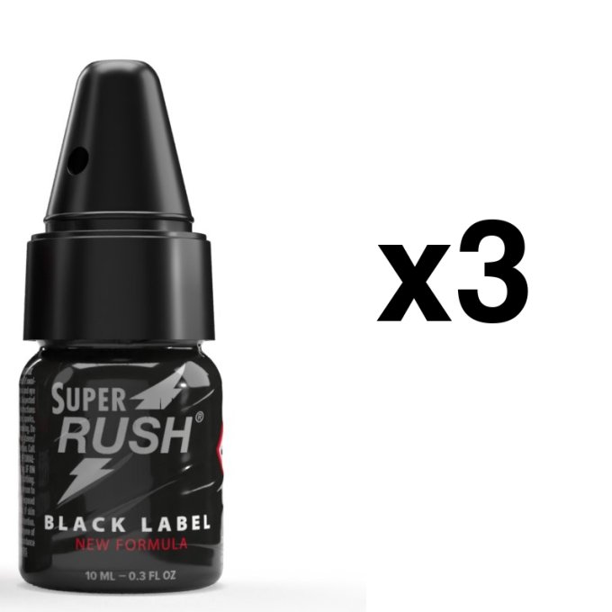 SUPER RUSH Black Label 10ml Bouchon Diffuseur x3