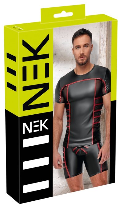 T-shirt TOP ORMETO Noir-Rouge