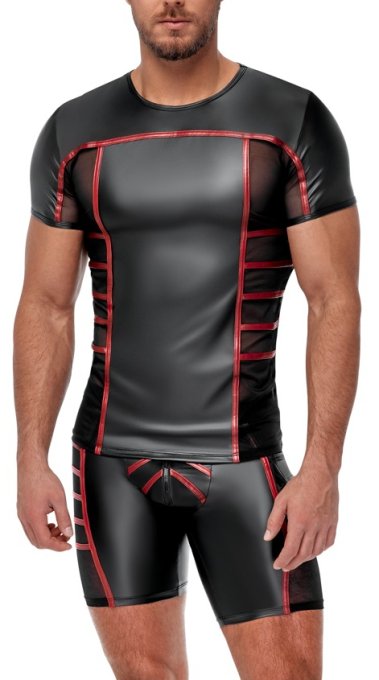 T-shirt TOP ORMETO Noir-Rouge