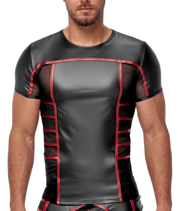 T-shirt TOP ORMETO Noir-Rouge