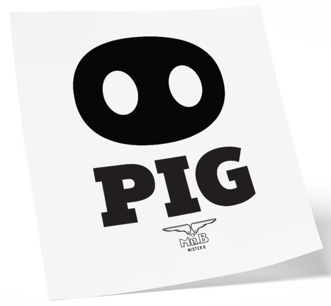 Tatouage éphémère MrB Pig 10 x 10cm