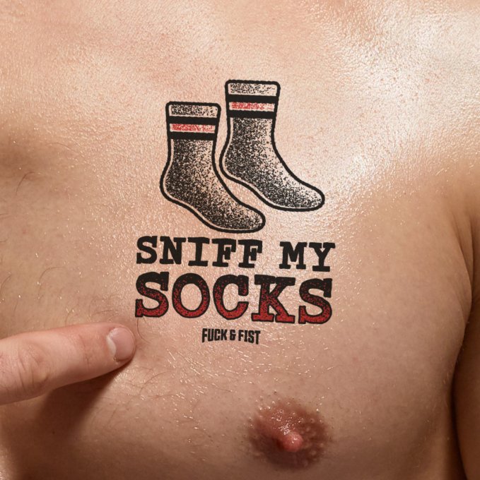 Tatouage temporaire Sniff my Socks 9 x 7cm