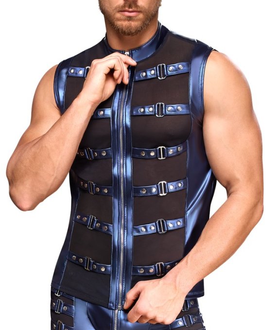 Veste avec zip Top Eclino Bleu métallisé