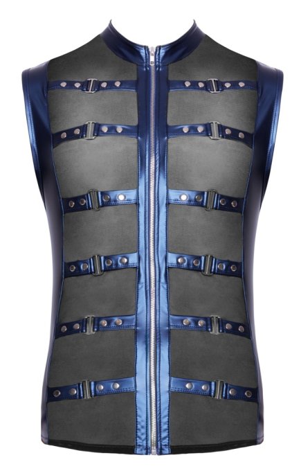 Veste avec zip Top Eclino Bleu métallisé