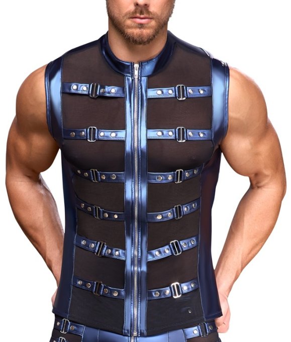 Veste avec zip Top Eclino Bleu métallisé