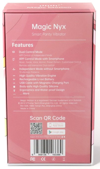 Vibro de culotte connecté Magic Nyx Rouge