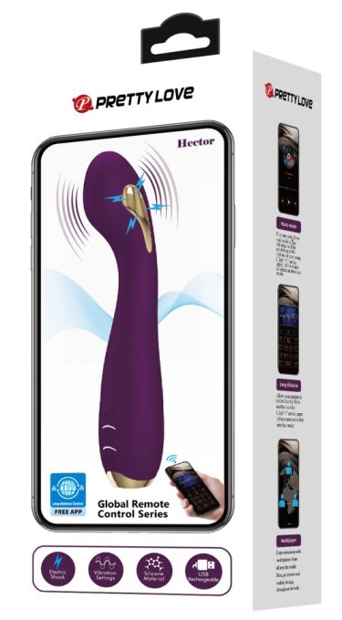 Vibro Point G Électro Connecté Hector 16 x 3.8cm Prune