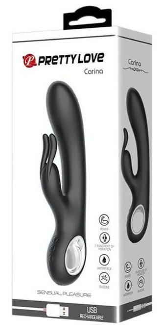 Vibro Rabbit Carina 19 x 3.4 cm Noir