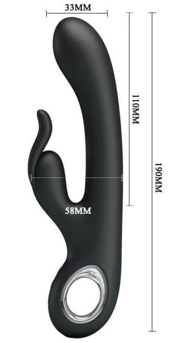 Vibro Rabbit Carina 19 x 3.4 cm Noir