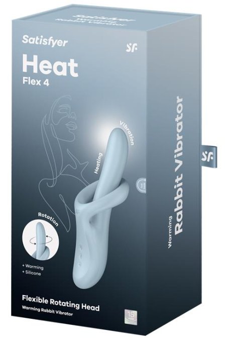 Vibro Rabbit Heat Flex 4 Bleu