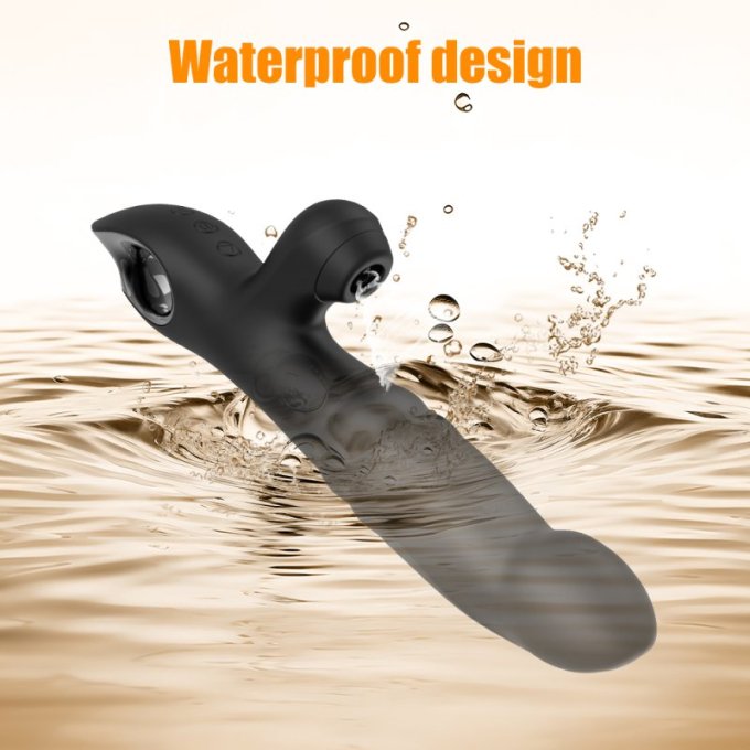 Vibro Rabbit Vibections 14 x 3.5cm Noir