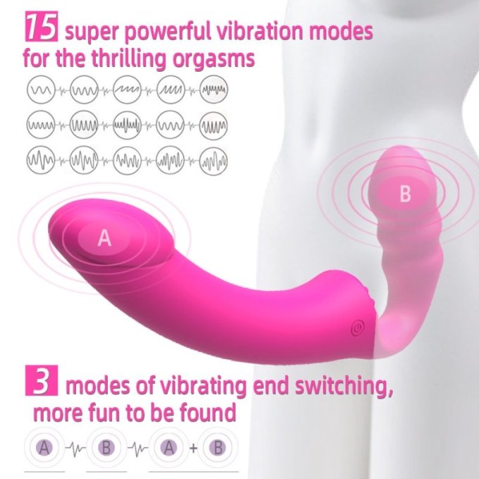 Vibro sans Harnais Pizzie 13 x 3.5cm Rose