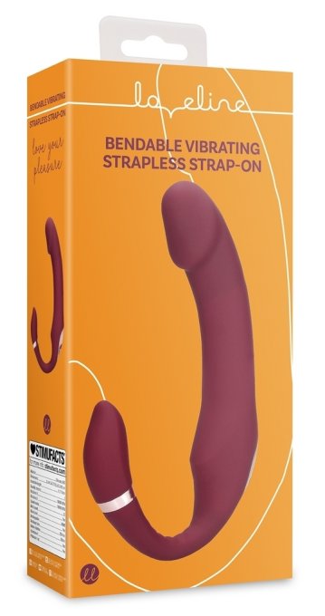Vibromasseur sans harnais Strapless Loveline 12 x 3.8cm Violet