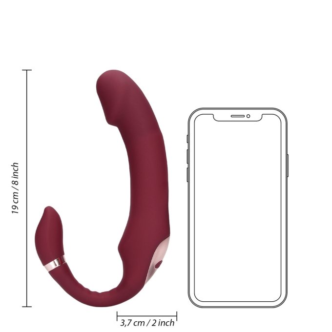 Vibromasseur sans harnais Strapless Loveline 12 x 3.8cm Violet